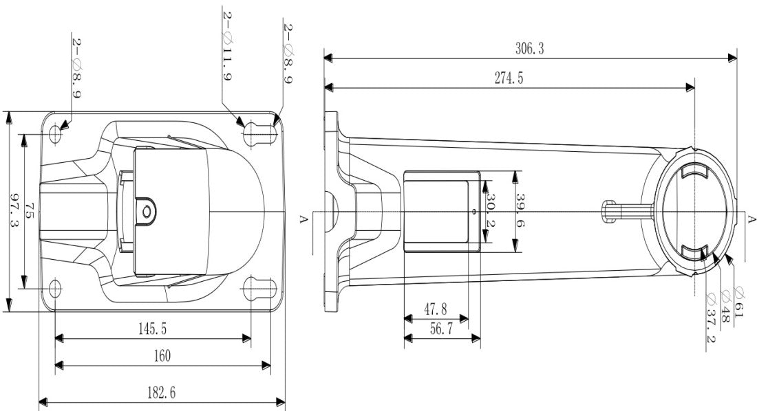 Hikvision wall mount bracket for PTZ ds-1602zj