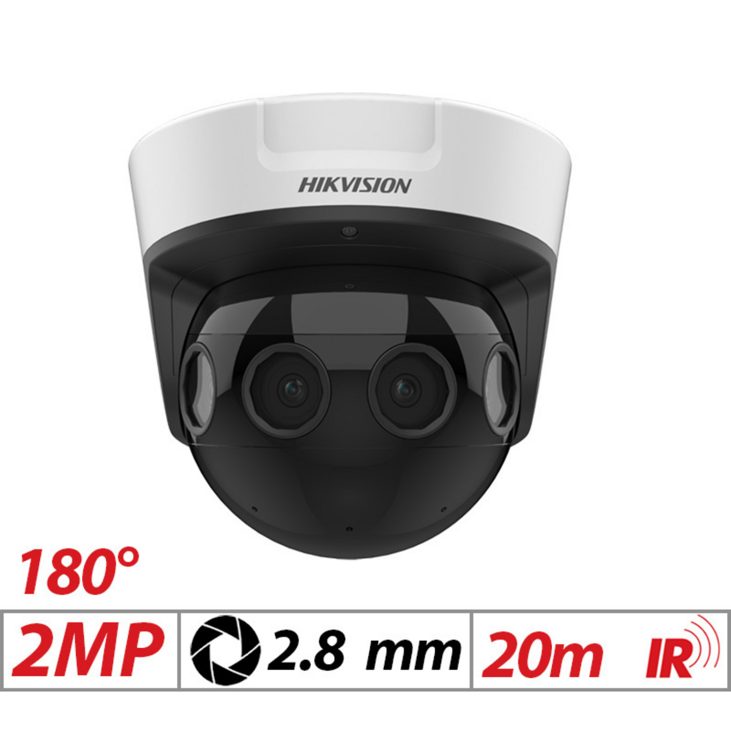 2mp Hikvision 180 Degrees Stitched Panovu (4 x 2mp) Vandal Resistant Network Camera with Built-in Heater 2.8mm DS-2CD6924G0-IHS