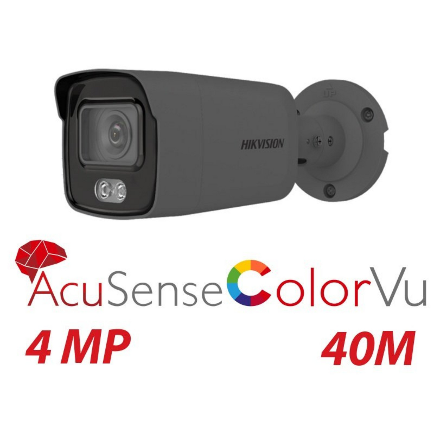 4mp Hikvision Colorvu Acusense Bullet Built-in Mic DS-2CD2047G2-LU 2.8mm Grey