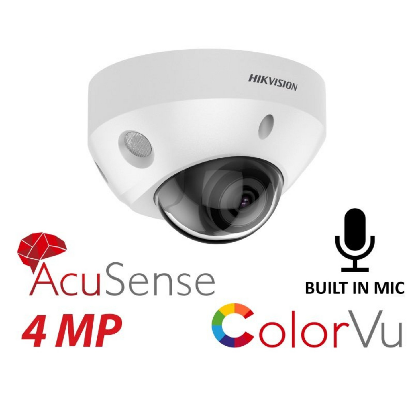 4mp Hikvision Mini Dome Colorvu Acusense Face Capture Built-in Mic DS-2CD2547G2-LS 2.8mm