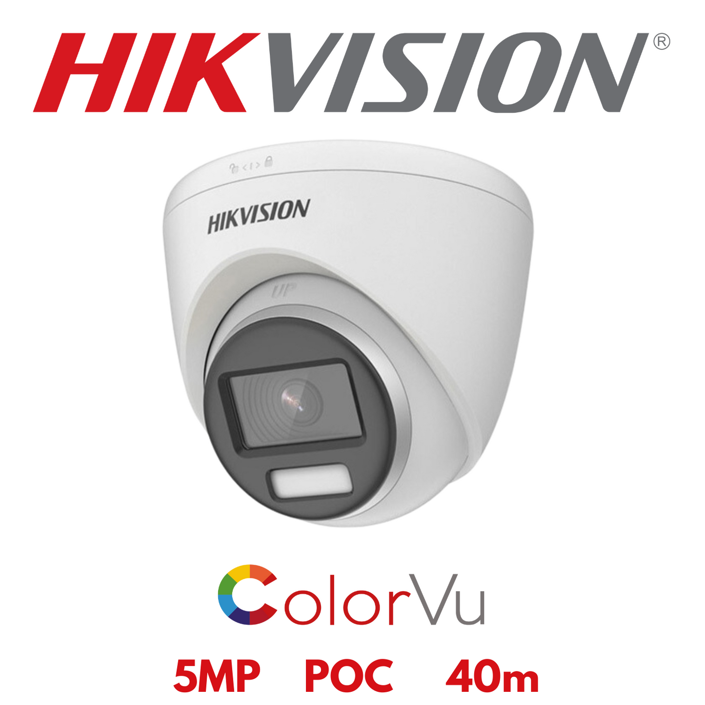 5mp 4ch Hikvision ColorVu System 3x 24hr Colour POC DVR Camera Kit