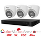 5mp 4ch Hikvision ColorVu System 3x 24hr Colour POC DVR Camera Kit