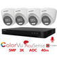 5mp 4ch Hikvision ColorVu Cctv Kit 4x 24hr Colour AOC DVR Camera Kit - Built in Microphones