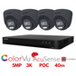 5mp 4ch Hikvision ColorVu System 4x 24hr Colour POC DVR Camera Kit