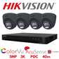 5mp 4ch Hikvision ColorVu System 4x 24hr Colour POC DVR Camera Kit