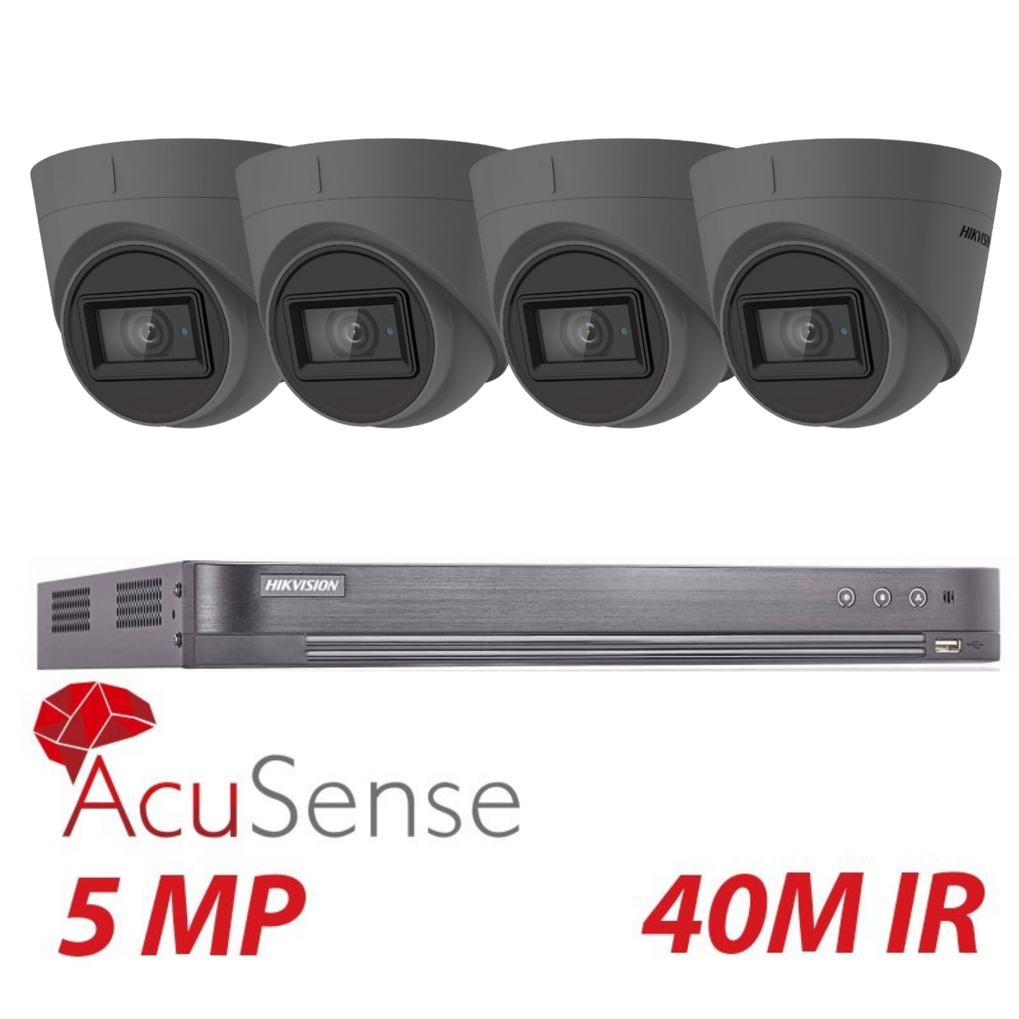 5mp 4ch Hikvision 4x System 4k Turbo DVR Acusense Camera Kit