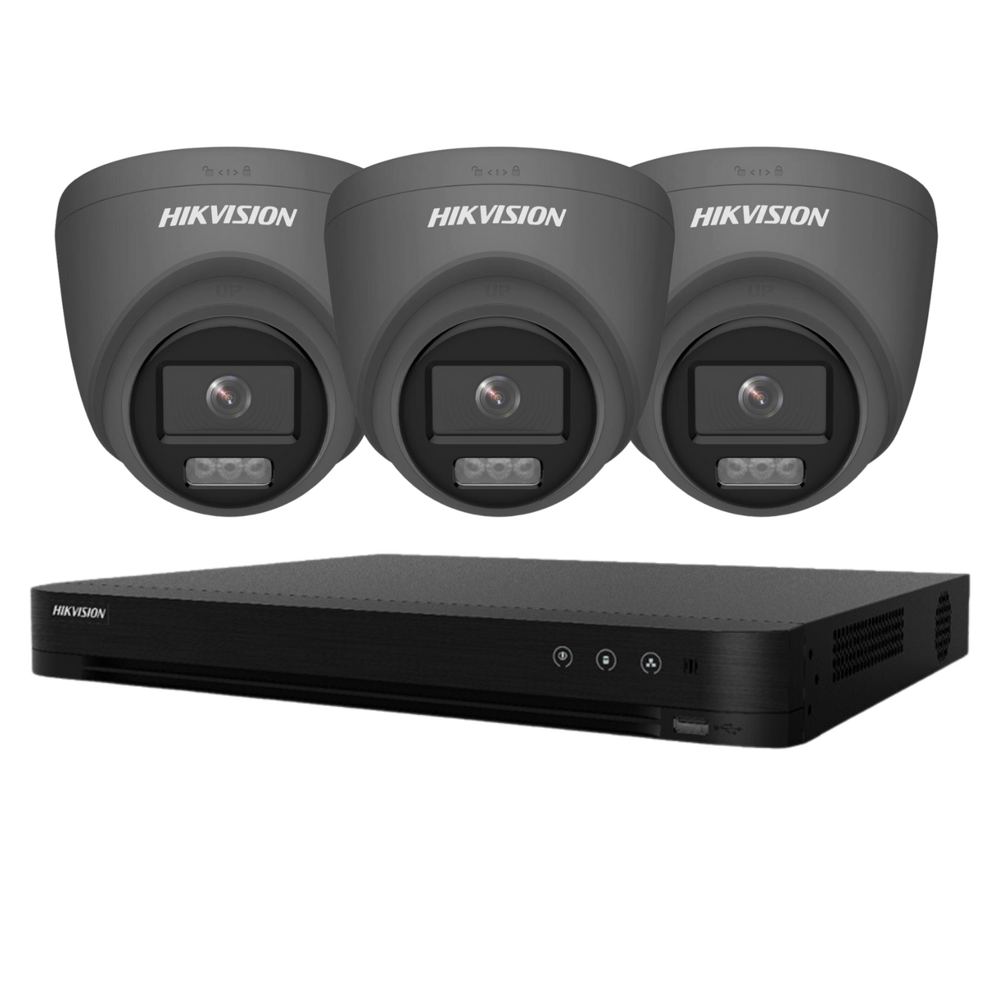 5mp 4ch Hikvision ColorVu System 3x 24hr Colour POC DVR Camera Kit