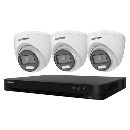 5mp 4ch Hikvision ColorVu System 3x 24hr Colour POC DVR Camera Kit