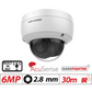 6mp Hikvision Darkfighter Acusense Vandal Resistant Dome IP Network Camera with Built in Mic 2.8mm White DS-2CD2166G2-ISU