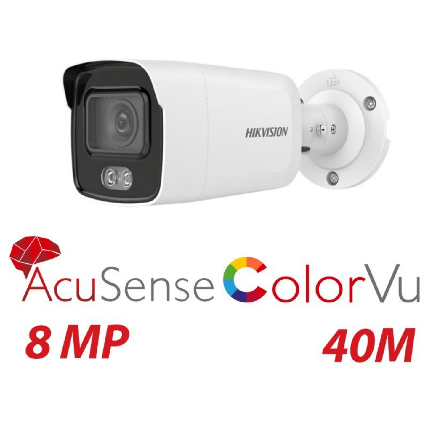 8MP Hikvision AcuSense Fixed Lens Color Bullet Camera with Built-in Mic DS-2CD2087G2-LU-2.8MM