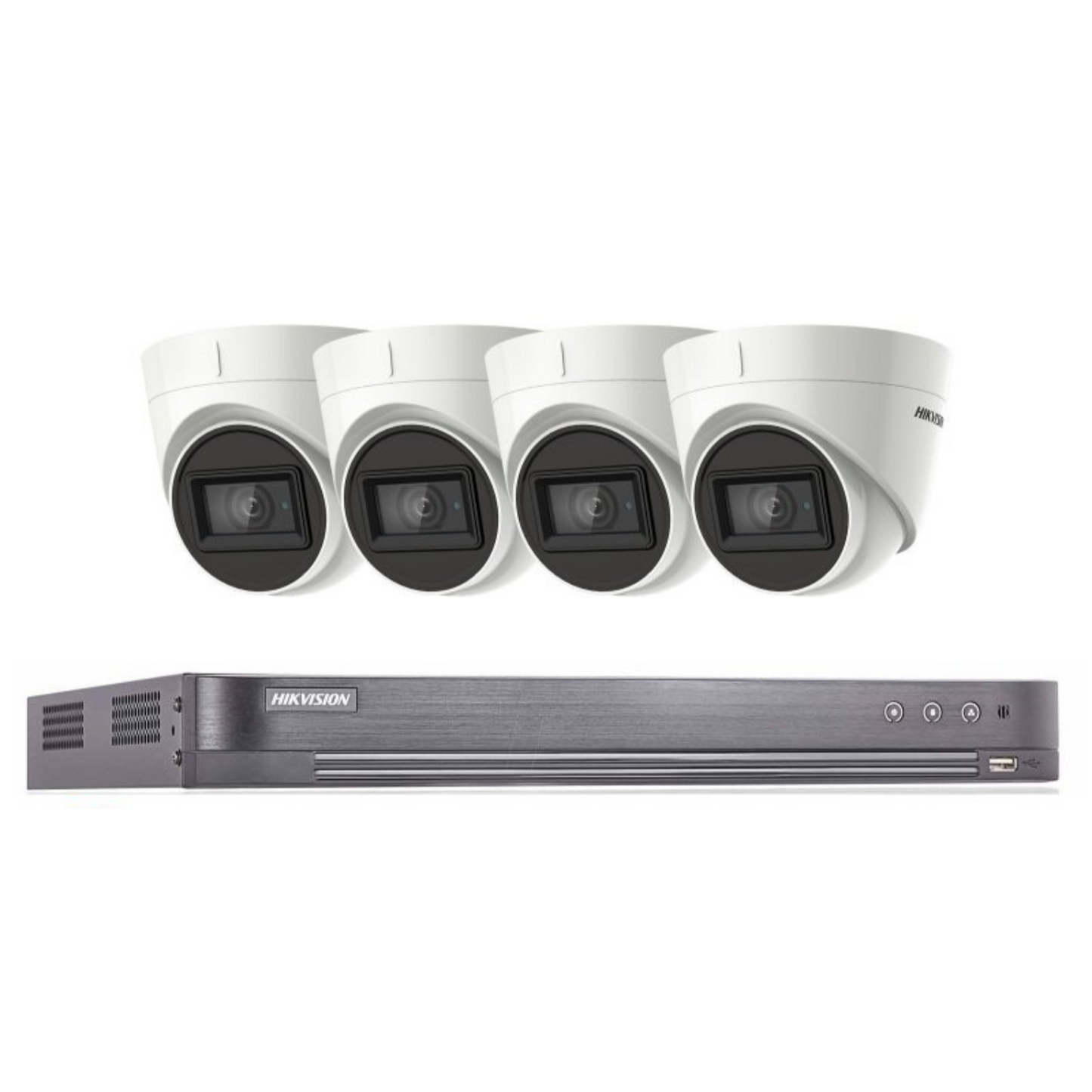 8MP Hikvision Dome Camera Kit with 4x 60m EXIR 4K Cameras and Turbo Acusense DVR