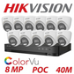 8MP 16CH Hikvision ColorVu System 11X 24HR Color POC DVR Camera Kit