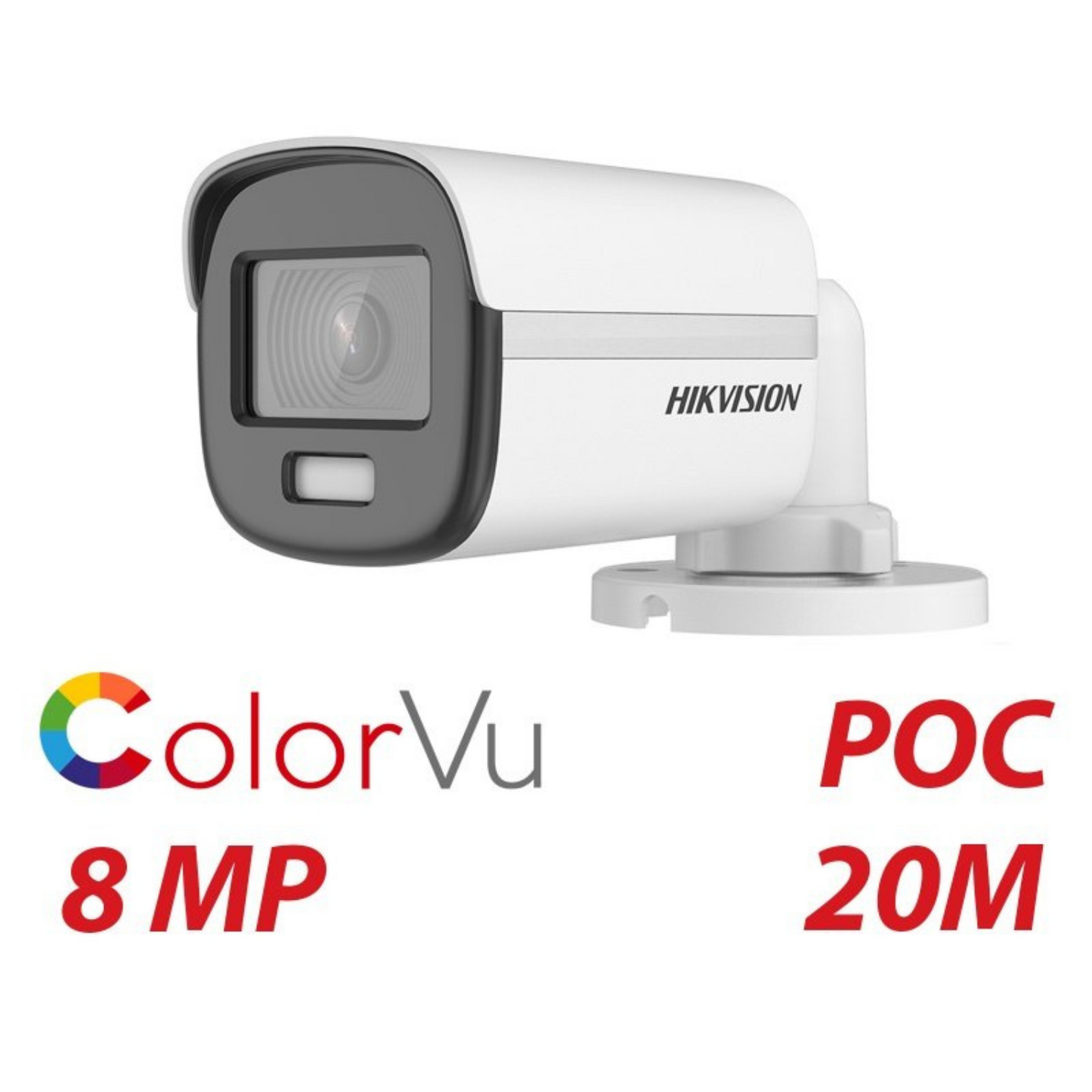 8mp 4k Colorvu POC 2.8mm 20m IR Mini Fixed Bullet Camera DS-2CE10UF3T-E