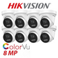 8 x 8MP Hikvision 2.8mm Smart Hybrid ColorVu AcuSense Fixed Turret IP Network Camera Built-in Mic DS-2CD2387G2H-LIU(2.8MM)(EF)