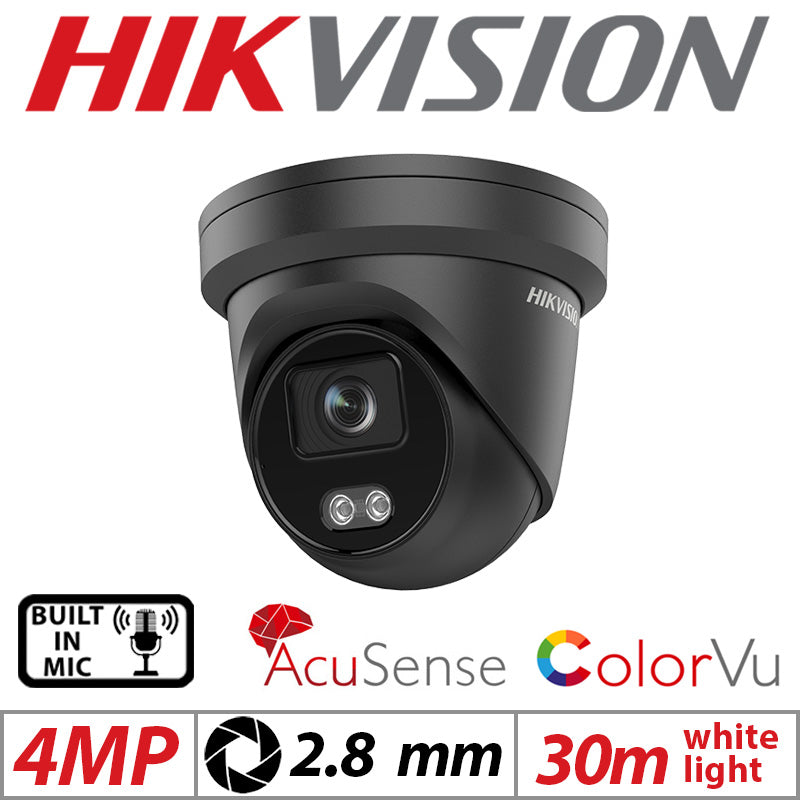 Hikvision CCTV kit, 6 x 4mp Smart Hybrid Colorvu IP Poe cameras with Audio, 1 x 8 Channel NVR