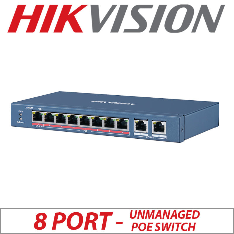 8 port Hikvision Unmanaged Fast PoE Switch DS-3E0310HP-E