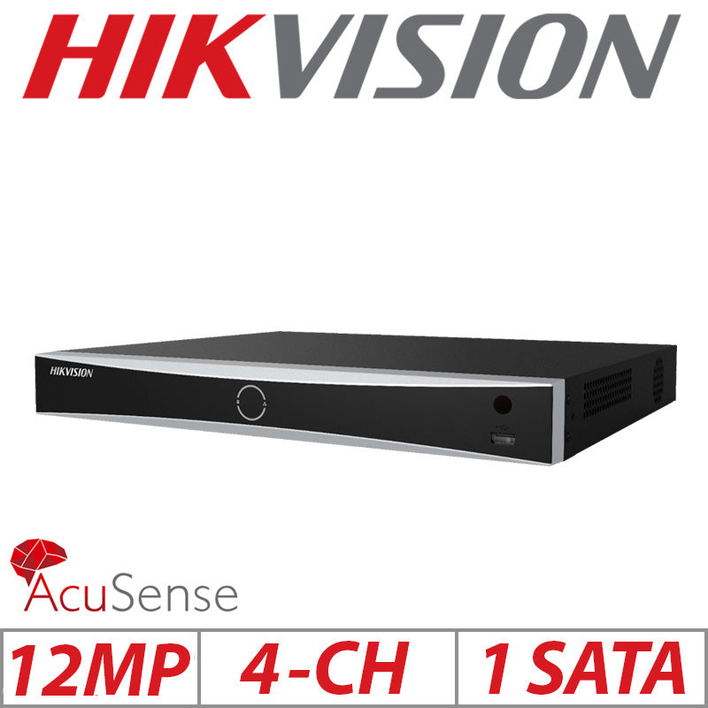 Hikvision CCTV kit, 3 x 4mp Smart Hybrid Colorvu IP Poe cameras with Audio, 1 x 4 Channel NVR