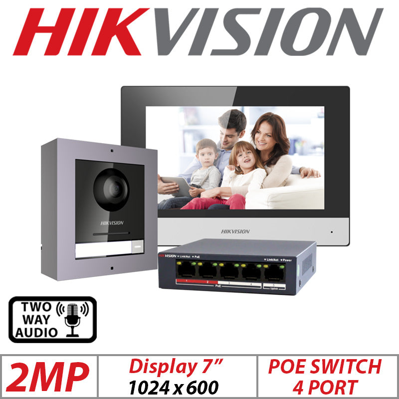 Hikvision Doorbell Door Intercom Kit POE DS-KIS602(B)