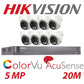 Hikvision CCTV kit, 8 x 5mp Colorvu Acusense cameras, 1 x 8 Channel DVR