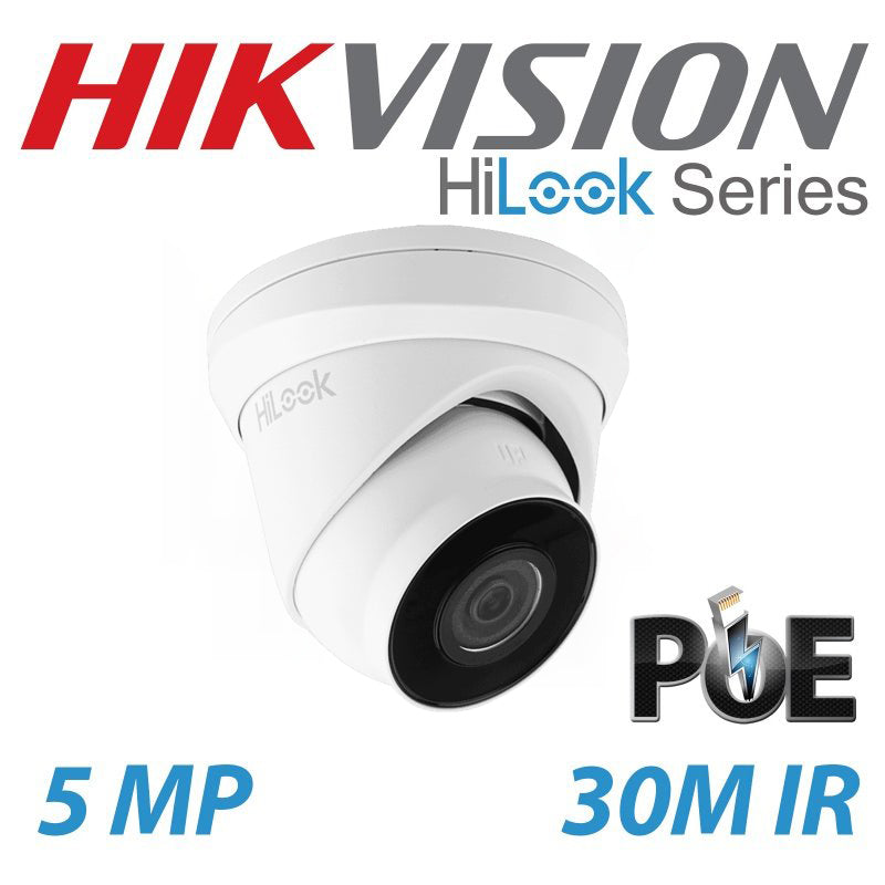 5mp 4ch Hikvision Hilook IP Poe CCTV System NVR 2x Camera Kit - Built in Audio