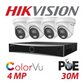 Hikvision CCTV kit, 4 x 4mp Smart Hybrid Colorvu IP Poe cameras with Audio, 1 x 4 Channel NVR