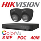 8MP 4K Hikvision ColorVu Cctv Kit 2X 24 Hour FULL Colour POC DVR Camera Kit