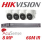 8MP Hikvision Dome Camera Kit with 4x 60m EXIR 4K Cameras and Turbo Acusense DVR