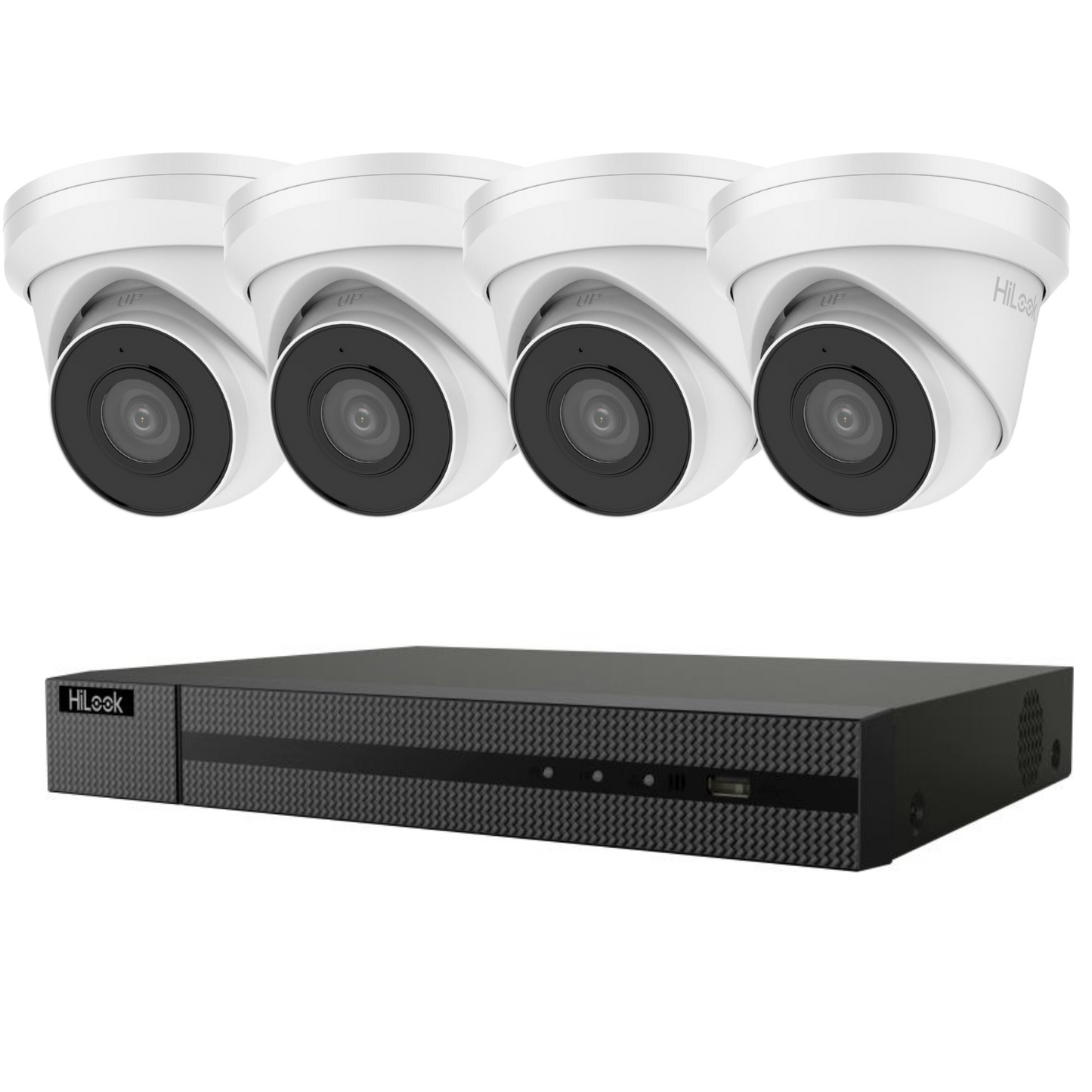 5mp 4ch Hikvision Hilook IP Poe CCTV System NVR 4x Camera Kit - Built in Microphones