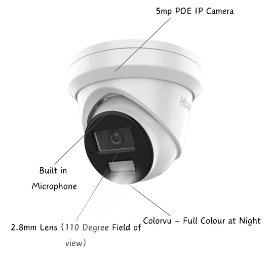 5mp Hikvision and Hilook Cctv Kit - POE Ip Cameras - Built in Audio and Acusense