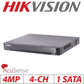 4mp 4ch Hikvision 1u H.265 Turbo Acusense DVR IDS-7204HQHI-K1/2S